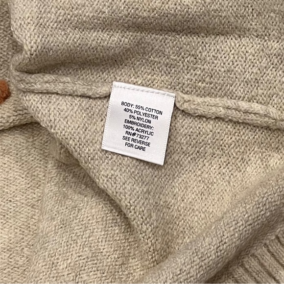 Sonoma Floral Embroidered Pullover Sweater Scoop Neck Relaxed Fit Beige Womens S - Picture 10 of 11